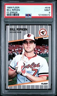 1989 Fleer 616 Bill Ripken Ff Error PSA 9