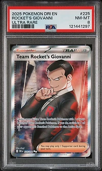 2025 Pokemon Dri En-destined Rivals 225 Team Rocket's Giovanni Ultra Rare PSA