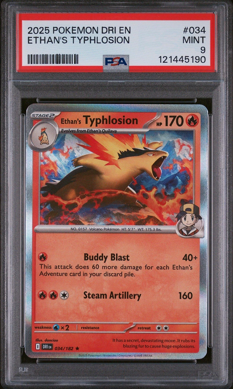 2025 Pokemon Dri En-destined Rivals 034 Ethan's Typhlosion PSA