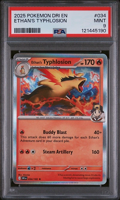 2025 Pokemon Dri En-destined Rivals 034 Ethan's Typhlosion PSA
