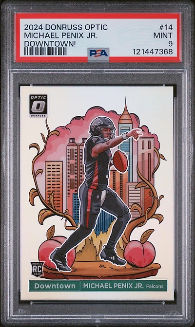 2024 Panini Donruss Optic Downtown! 14 Michael Penix Jr. PSA 9