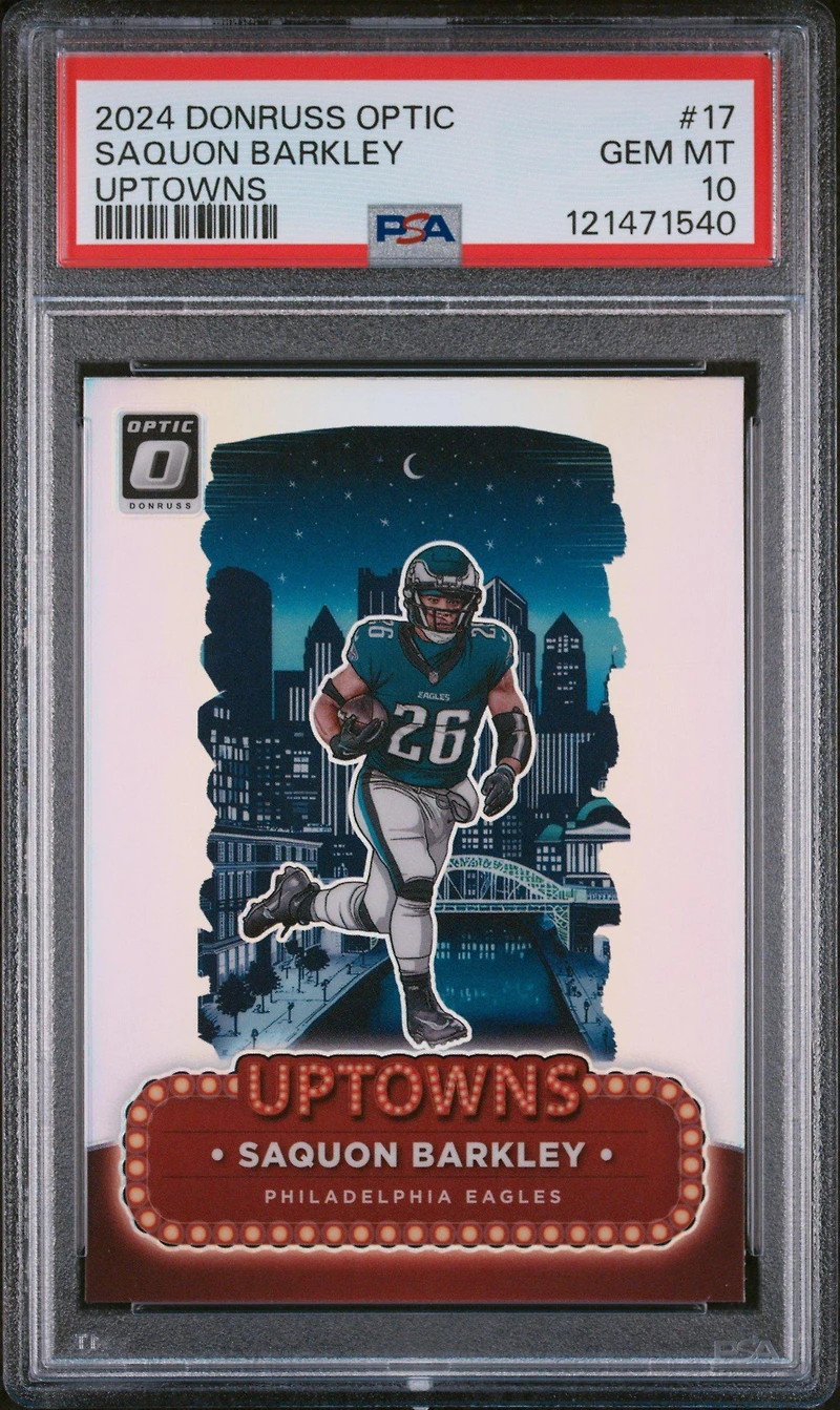 2024 Panini Donruss Optic Uptowns 17 Saquon Barkley PSA 10