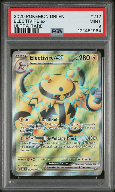 2025 Pokemon Dri En-destined Rivals 212 Electivire Ex Ultra Rare PSA 9
