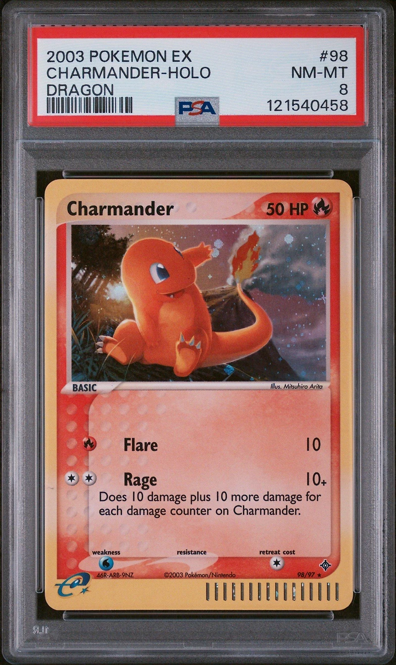 2003 Pokemon Ex Dragon 98 Charmander-holo PSA