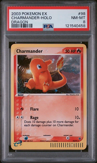 2003 Pokemon Ex Dragon 98 Charmander-holo PSA