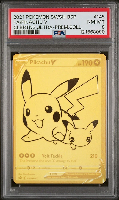 2021 Pokemon Swsh Black Star Promo 145 Full Art/pikachu V Celebrations Ultra-premium Collection PSA