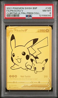 2021 Pokemon Swsh Black Star Promo 145 Full Art/pikachu V Celebrations Ultra-premium Collection PSA