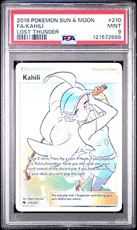 2018 Pokemon Sun & Moon Lost Thunder 210 Full Art/kahili PSA 9
