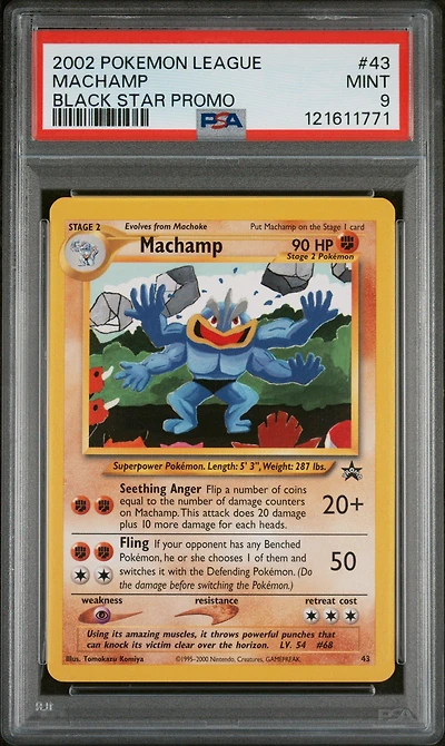 2002 Pokemon League Promo Black Star 43 Machamp PSA