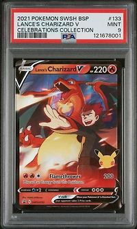 2021 Pokemon Swsh Black Star Promo 133 Lance's Charizard V Celebrations Collection PSA