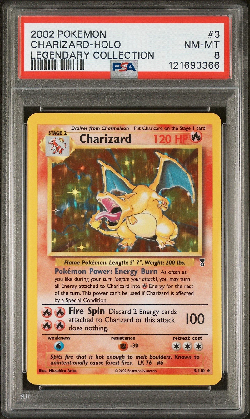 2002 Pokemon Legendary Collection 3 Charizard-holo PSA 8