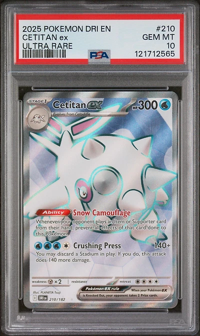2025 Pokemon Dri En-destined Rivals 210 Cetitan Ex Ultra Rare PSA 10