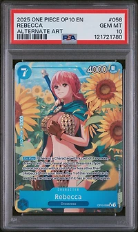 2025 One Piece Op10-royal Blood 058 Rebecca Alternate Art PSA 10