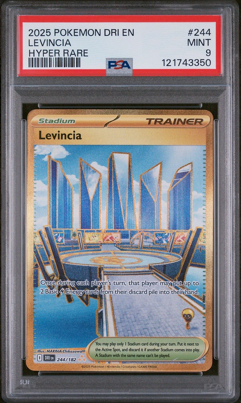 2025 Pokemon Dri En-destined Rivals 244 Levincia Hyper Rare PSA 9
