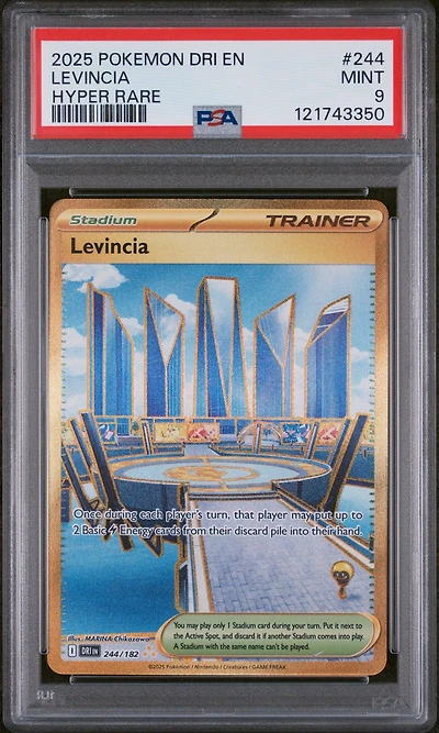 2025 Pokemon Dri En-destined Rivals 244 Levincia Hyper Rare PSA 9
