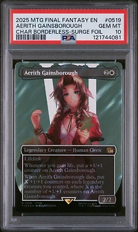 2025 Magic The Gathering Final Fantasy 0519 Aerith Gainsborough Character Borderless-surge Foil PSA 10