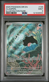 2025 Pokemon Dri En-destined Rivals 195 Clamperl Illustration Rare PSA