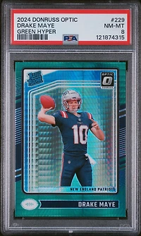 2024 Panini Donruss Optic 229 Drake Maye Green Hyper PSA