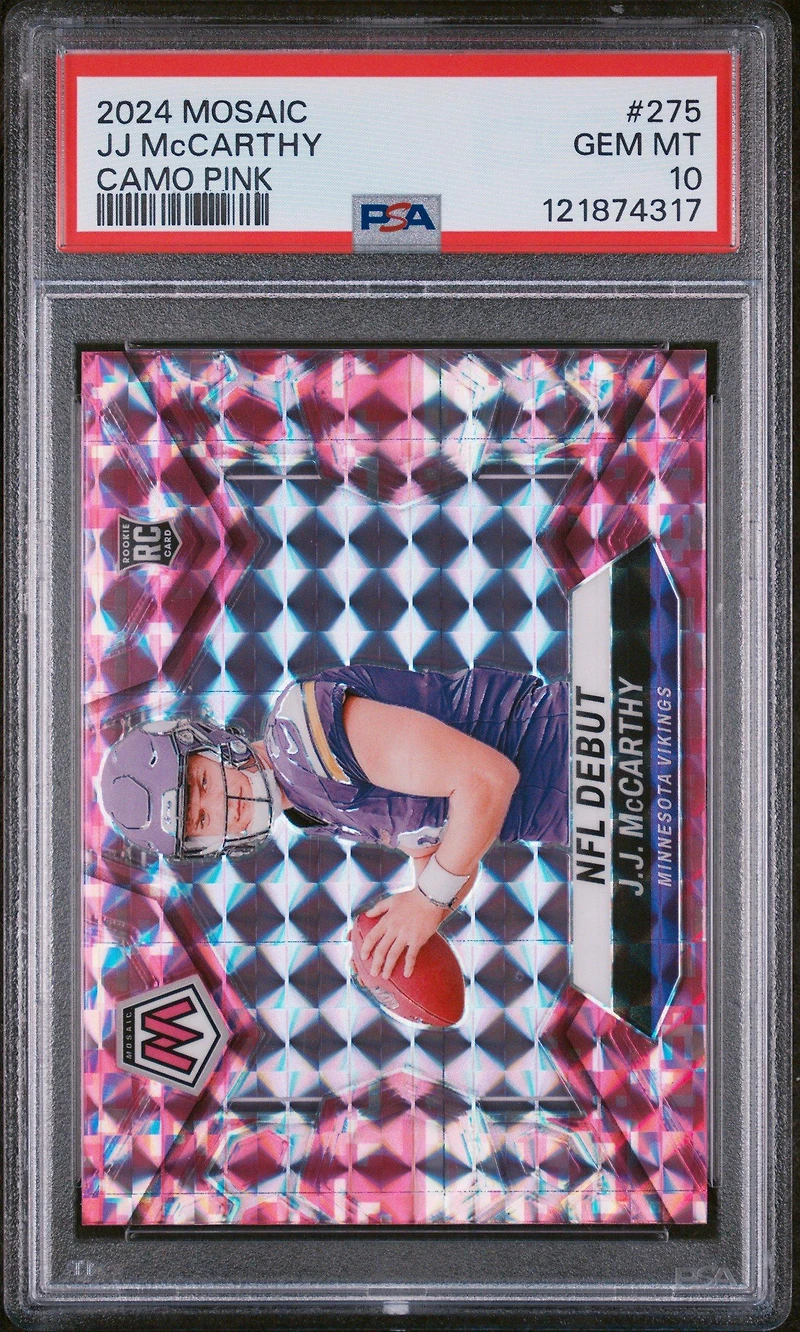 2024 Panini Mosaic 275 Jj Mccarthy Camo Pink PSA 10