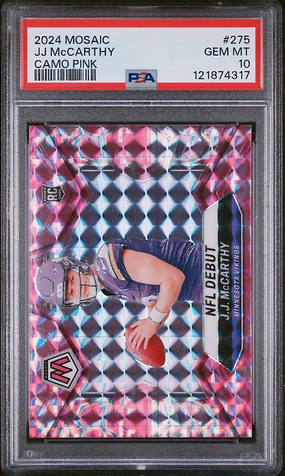 2024 Panini Mosaic 275 Jj Mccarthy Camo Pink PSA 10