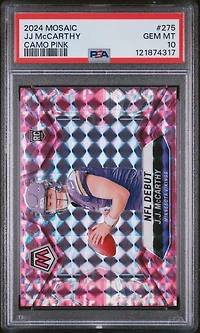 2024 Panini Mosaic 275 Jj Mccarthy Camo Pink PSA 10