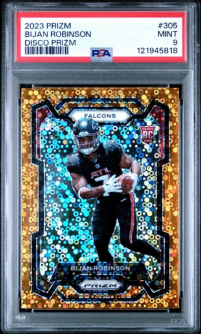 2023 Panini Prizm 305 Bijan Robinson Disco Prizm PSA 9