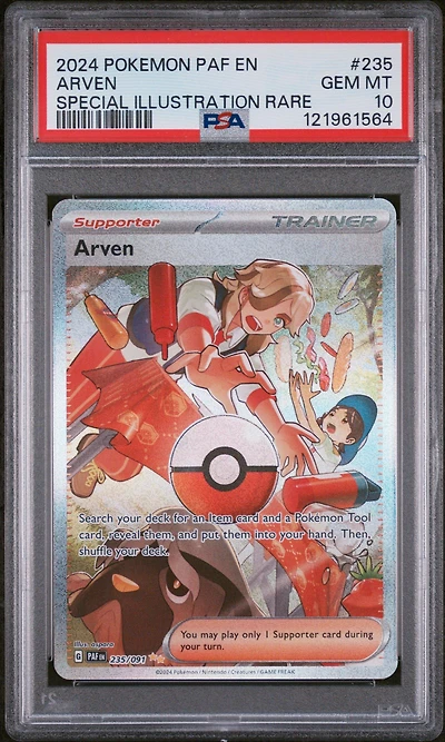 2024 Pokemon Paf En-paldean Fates 235 Arven Special Illustration Rare PSA 10