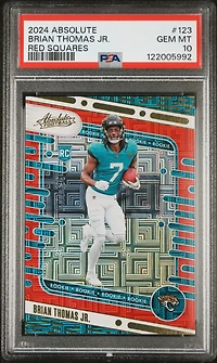 2024 Panini Absolute 123 Brian Thomas Jr. Red Squares PSA 10