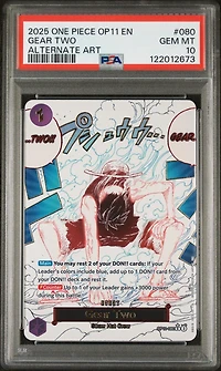 2025 One Piece Op11-a Fist Of Divine Speed 080 Gear Two Alternate Art PSA 10