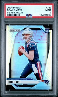 2024 Panini Prizm 329 Drake Maye Silver Prizm PSA 9