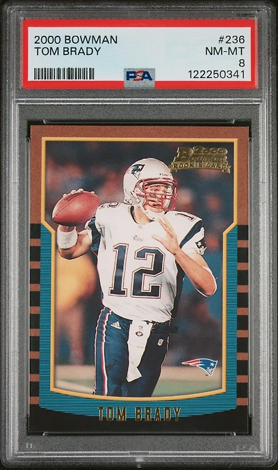 2000 Bowman 236 Tom Brady PSA 8