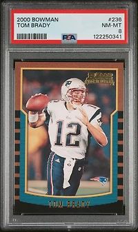 2000 Bowman 236 Tom Brady PSA 8