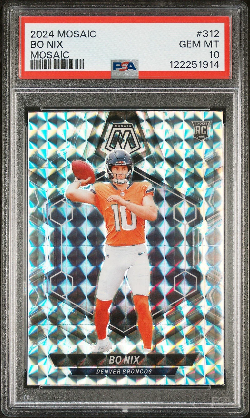2024 Panini Mosaic 312 Bo Nix Mosaic PSA 10
