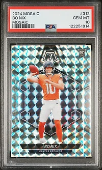 2024 Panini Mosaic 312 Bo Nix Mosaic PSA 10