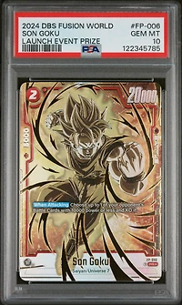 2024 Dragon Ball Super Card Game Fusion World Launch Event Prize Fp-006 Son Goku PSA 10