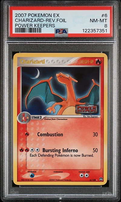 2007 Pokemon Ex Power Keepers 6 Charizard-reverse Foil PSA