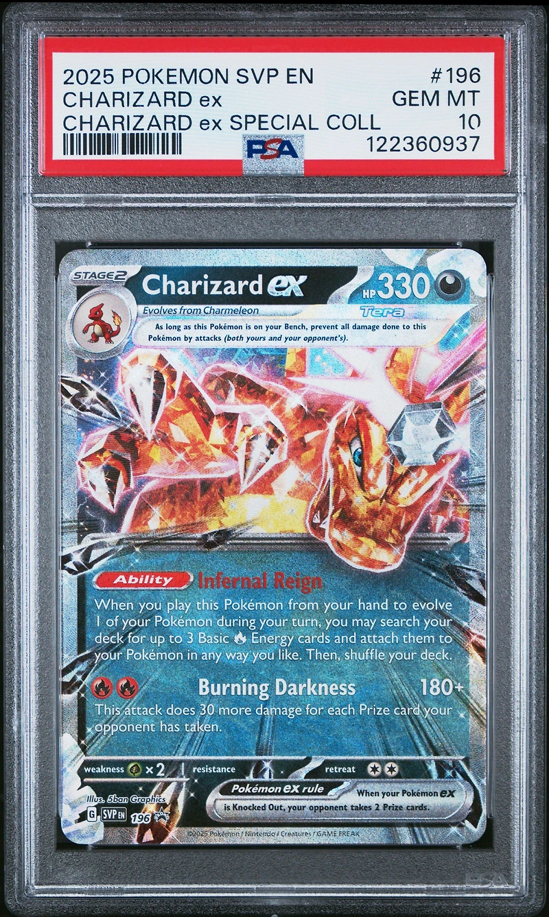 2025 Pokemon Svp En-sv Black Star Promo 196 Charizard Ex Charizard Ex Special Collection PSA