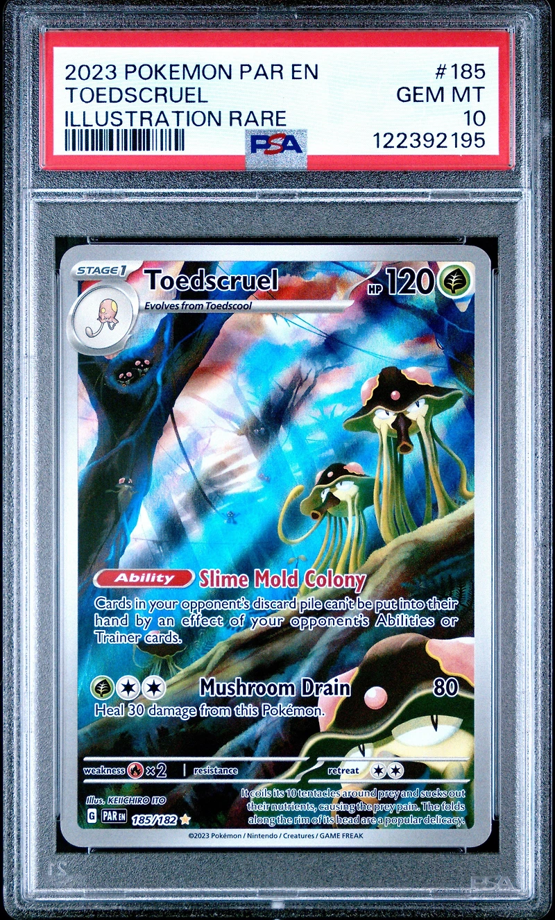 2023 Pokemon Par En-paradox Rift 185 Toedscruel Illustration Rare PSA 10