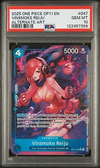 2025 One Piece Op11-a Fist Of Divine Speed 047 Vinsmoke Reiju Alternate Art PSA 10