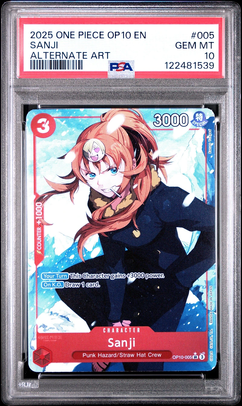 2025 One Piece Op10-royal Blood 005 Sanji Alternate Art PSA 10