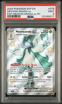 2024 Pokemon Svp En-sv Black Star Promo 078 Meowscarada Ex Paldean Fates Meowscarada Ex Premium Collection PSA 9