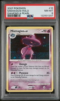 2007 Pokemon Diamond & Pearl 10 Mismagius-holo PSA 8