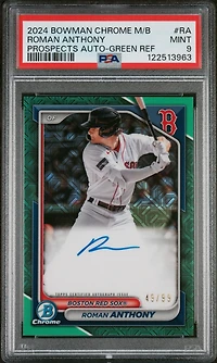 2024 Bowman Mega Box Chrome Bowman Prospect Mega Autographs Ra Roman Anthony Green Refractor PSA 9