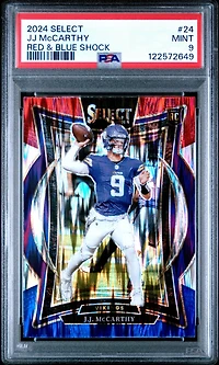 2024 Panini Select 24 Jj Mccarthy Red & Blue Shock PSA 9