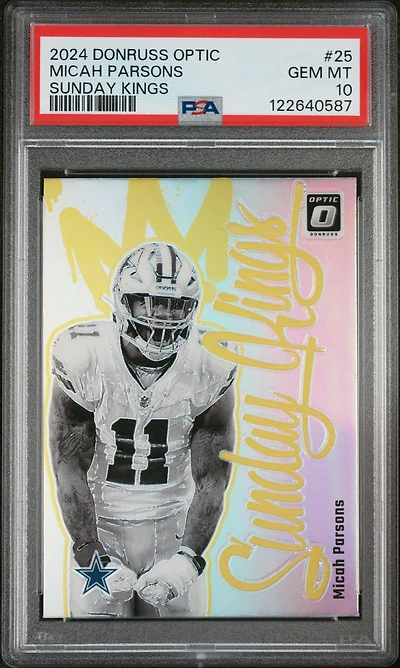 2024 Panini Donruss Optic Sunday Kings 25 Micah Parsons PSA 10