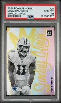 2024 Panini Donruss Optic Sunday Kings 25 Micah Parsons PSA 10