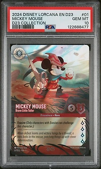 2024 Disney Lorcana En D23-d23 Expo Promo 01 Mickey Mouse - Brave Little Tailor D23 Collection PSA 10
