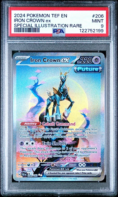 2024 Pokemon Tef En-temporal Forces 206 Iron Crown Ex Special Illustration Rare PSA