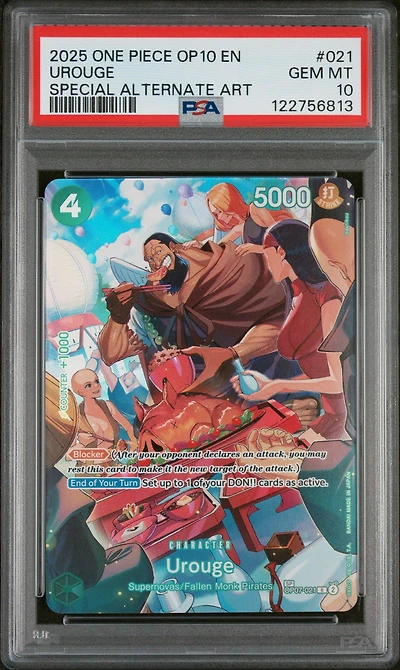 2025 One Piece Op10-royal Blood 021 Urouge Special Alternate Art PSA 10
