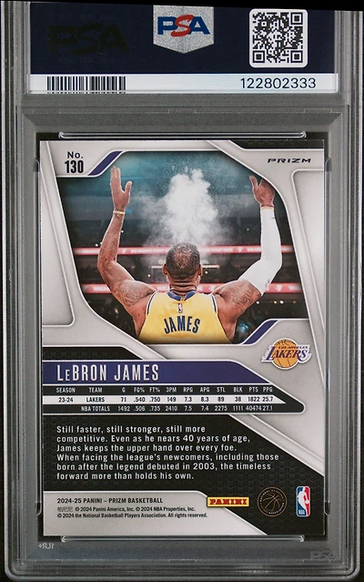 2024 Panini Prizm 130 Lebron James Pink Ice PSA 9